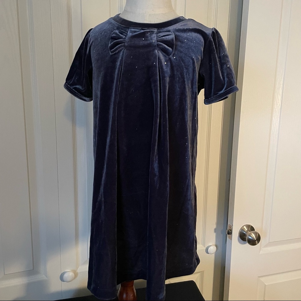 Dark blue, velvet sparkled dress